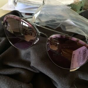 Worthington Aviator Sunglasses W/Animal Print Edge